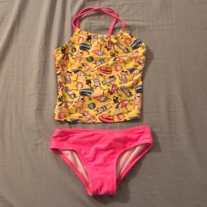 Girls Two Piece Bathing Suit Size Small